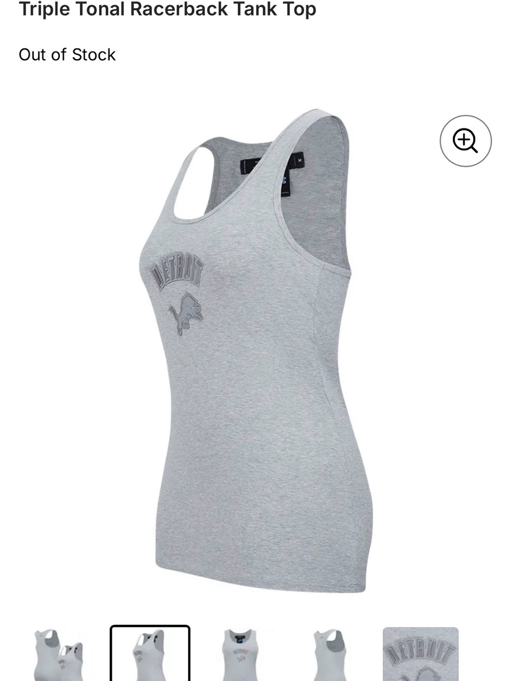 Detroit Triple Tonal Racerback Tank Top - Women's Heather Gray